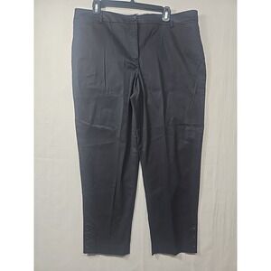 Talbots Perfecr Crop Solid Black Chino Pants Women's Size 16 Cotton‎ Spandex